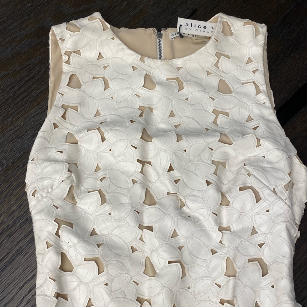 Alice And Olivia Leather Dress With Floral Cutouts.